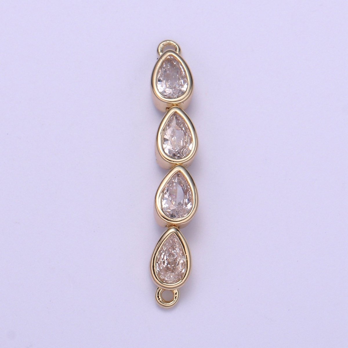 Dainty Gold Tear Drop Link Connector for Bracelet Necklace Component F-728