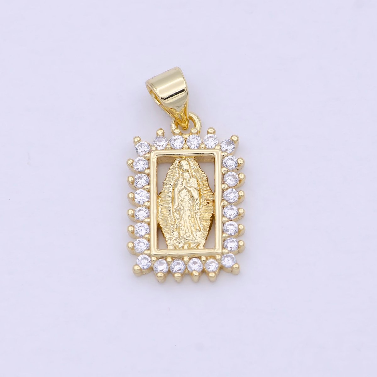 Dainty Gold Virgin Mary Lady Guadalupe Charm I-866