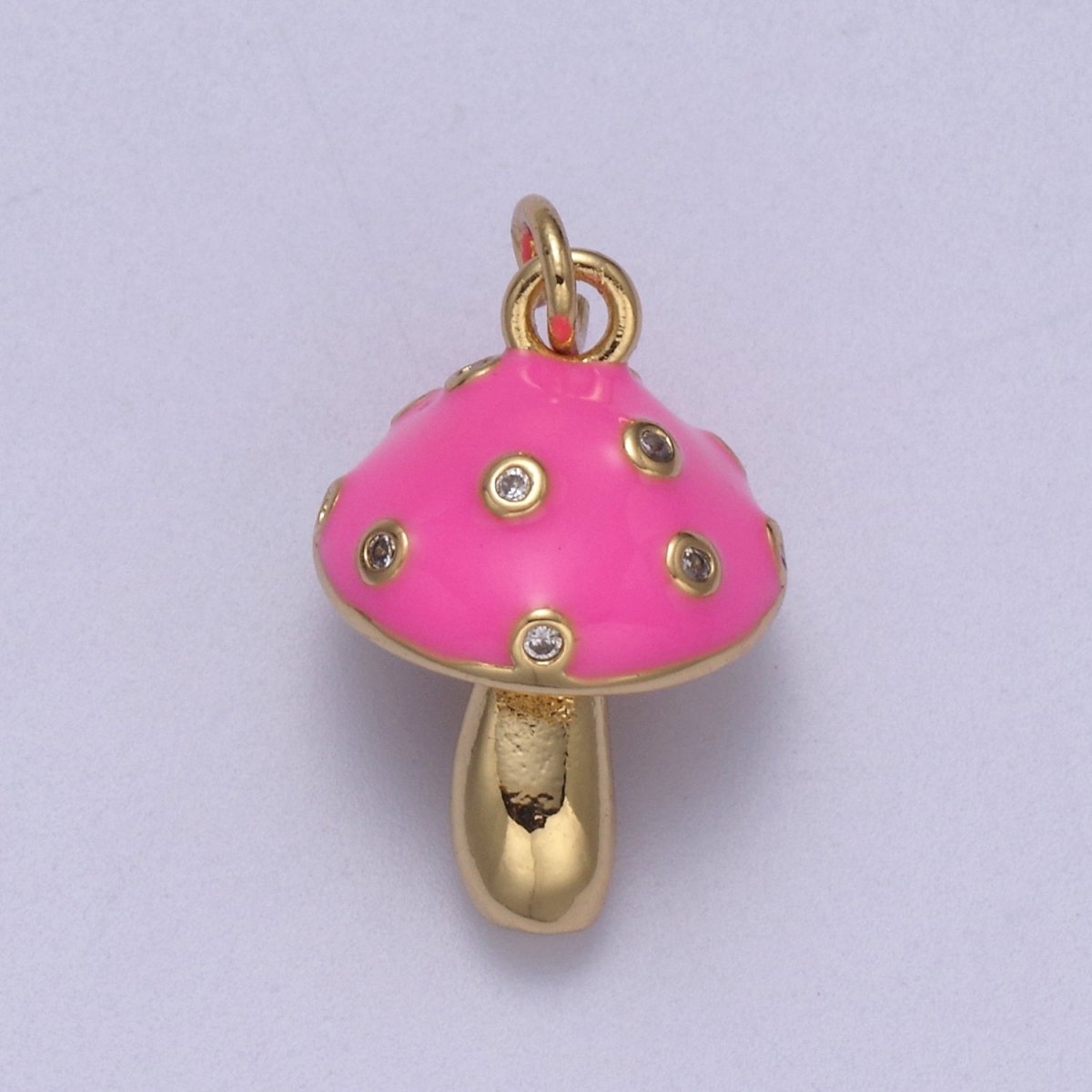 Dainty Magic Mushroom Charms -Shroomie Pendants Bracelet Necklace -Kawaii Pink Red White color N-341 - N-343
