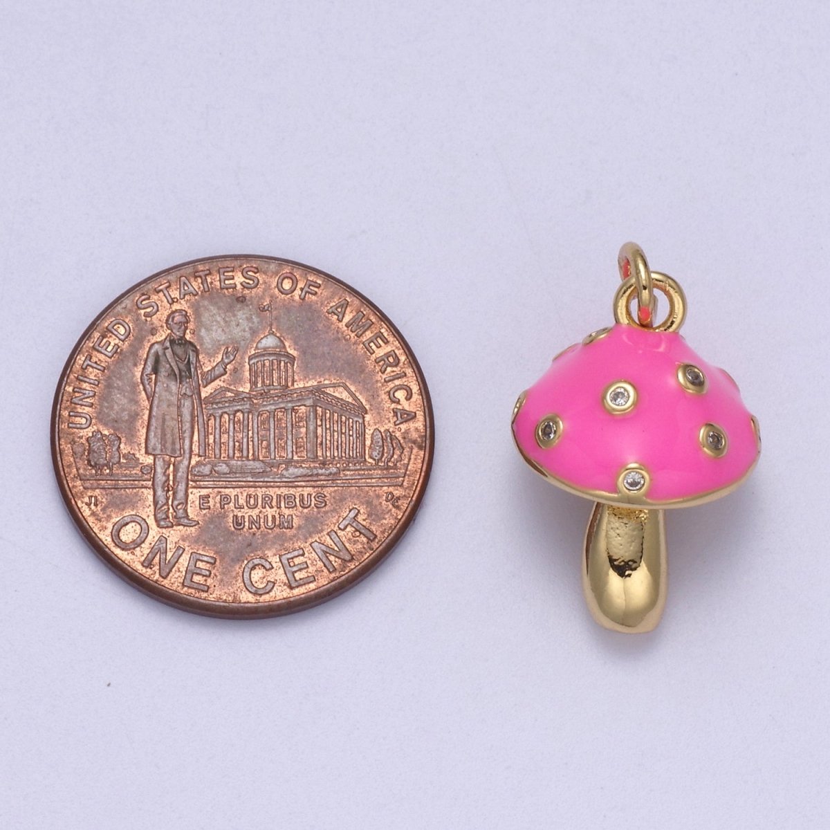 Dainty Magic Mushroom Charms -Shroomie Pendants Bracelet Necklace -Kawaii Pink Red White color N-341 - N-343