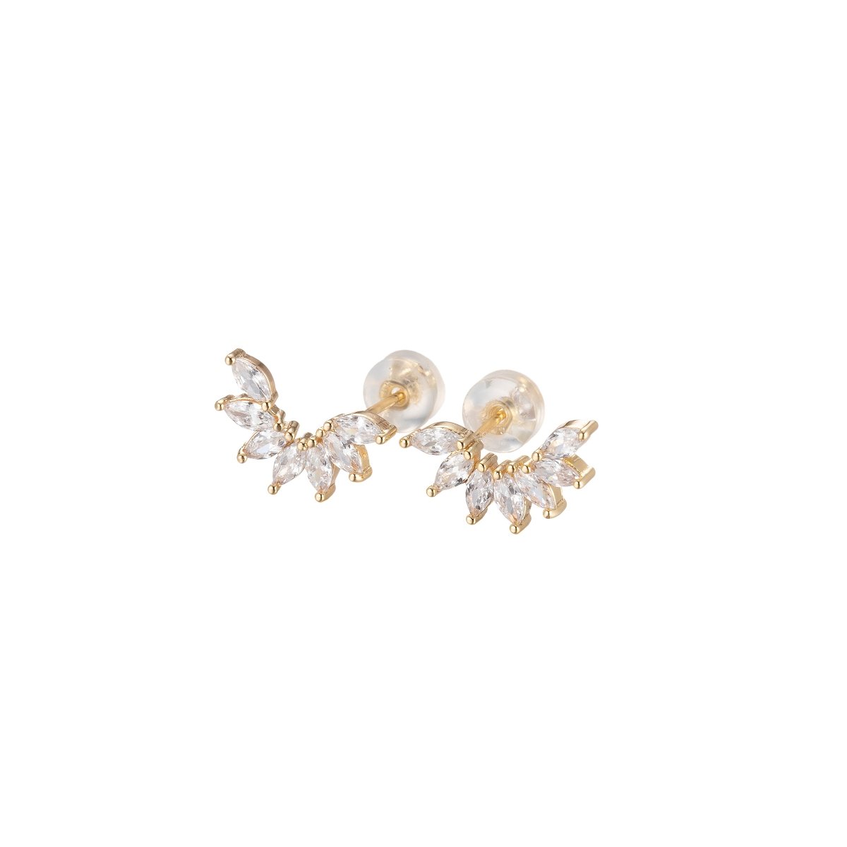 Dainty Marquise Stones Climber Stud Earrings for Wedding Bridesmaid Bridal Earring Jewelry