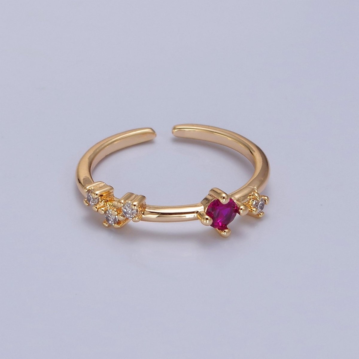 Dainty Multi-Stone Ring • Gold Band Cz Birthstone Ring O-2152~ O-2157