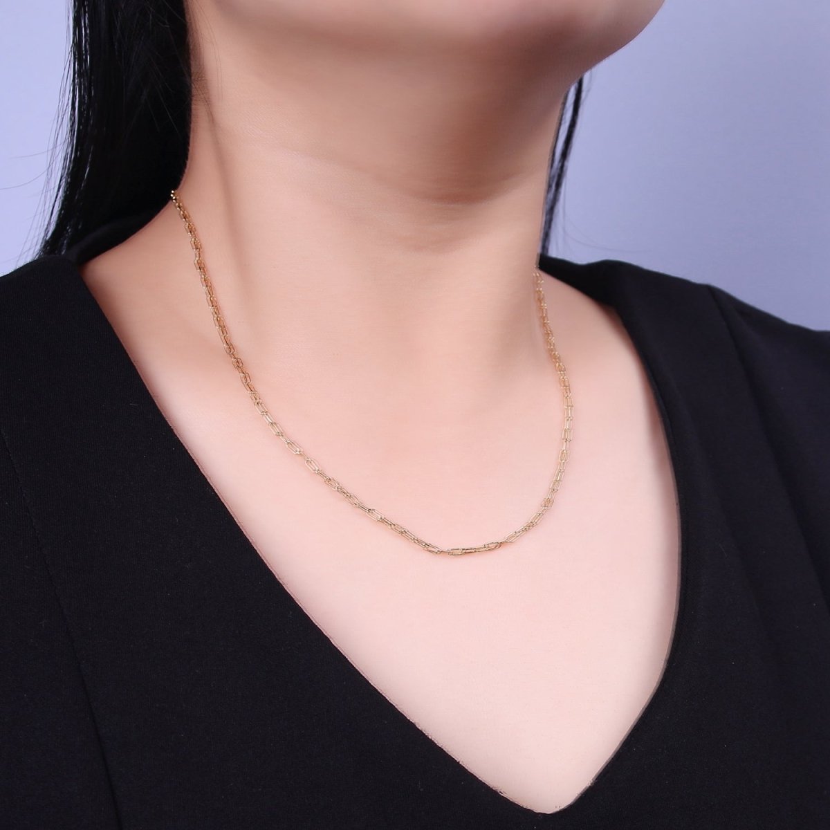 Dainty Paper Clip Chain Necklace ∙ 14K Gold Filled Necklace Cable Link Chain 18 inch + 2.5 inch extender Ready to Wear  WA2436 WA2437 WA2438