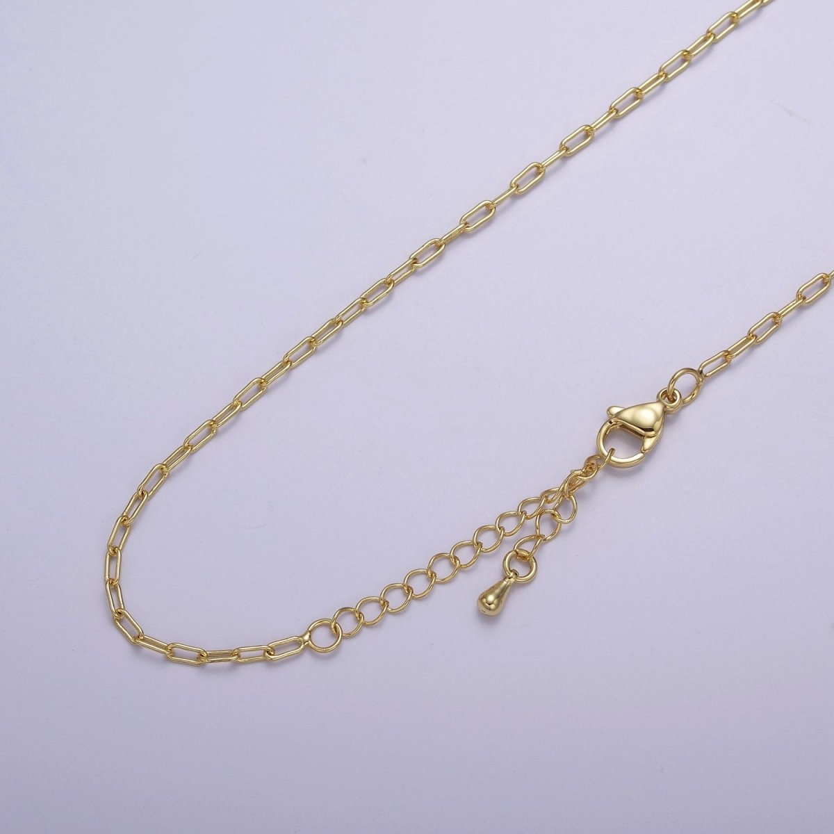 Dainty Paper Clip Chain Necklace ∙ 14K Gold Filled Necklace Cable Link Chain 18 inch + 2.5 inch extender Ready to Wear  WA2436 WA2437 WA2438