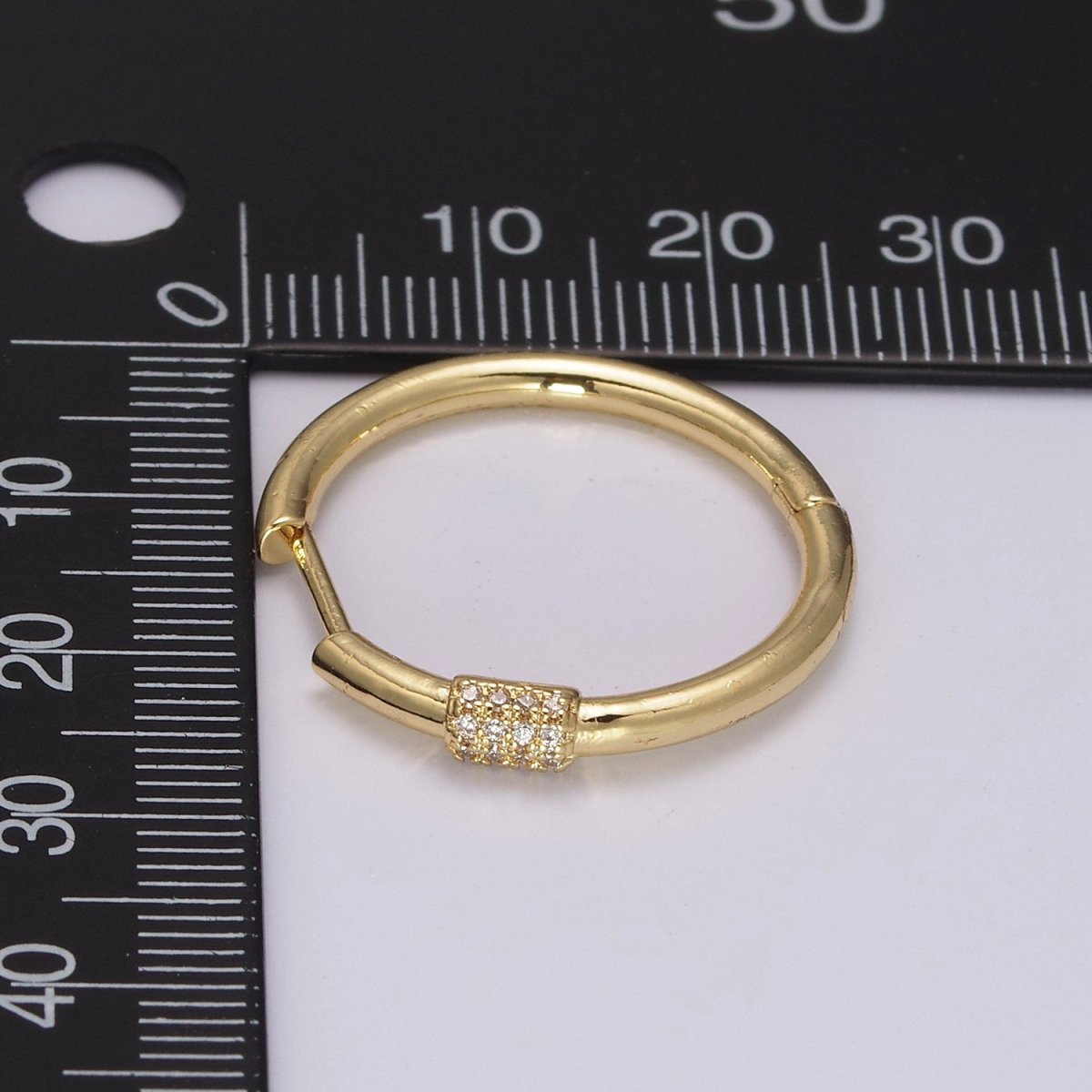 Dainty pave zirconia hoops, 25mm cz hoop earrings, Dainty earrings, Minimalist earrings, Thin hoops, Gold pave hoops T-231 T-232