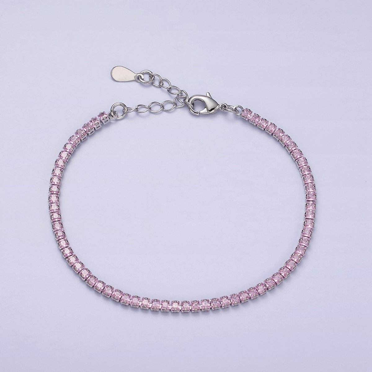 Dainty PEACH, YELLOW, RED Diamond Tennis Bracelet Gold CZ Tennis Bracelet Cubic Zirconia Diamond Bracelet Adjustable | WA-890 WA-891 WA-892 Clearance Pricing