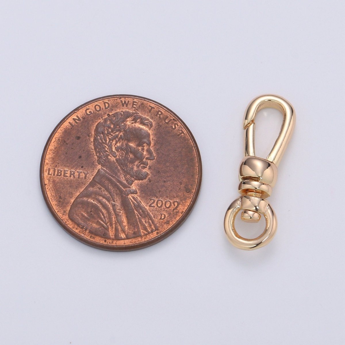 Dainty Self Closing Swivel Clasps - Triggerless - 20mm X 6mm - Real Gold Plated for Charm Lock Keychain Supply Component Supp-945 L-009
