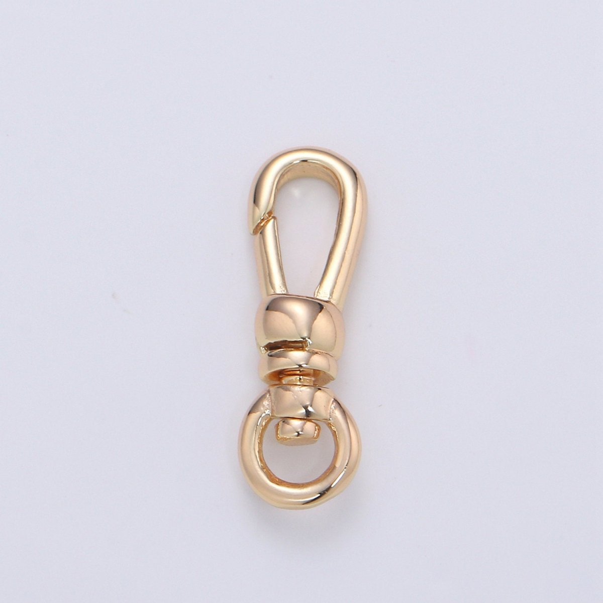 Dainty Self Closing Swivel Clasps - Triggerless - 20mm X 6mm - Real Gold Plated for Charm Lock Keychain Supply Component Supp-945 L-009