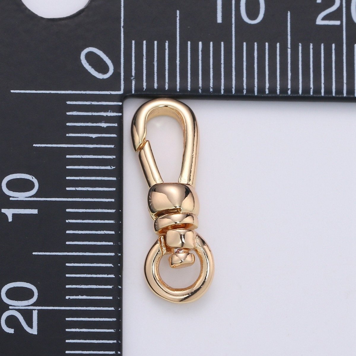 Dainty Self Closing Swivel Clasps - Triggerless - 20mm X 6mm - Real Gold Plated for Charm Lock Keychain Supply Component Supp-945 L-009