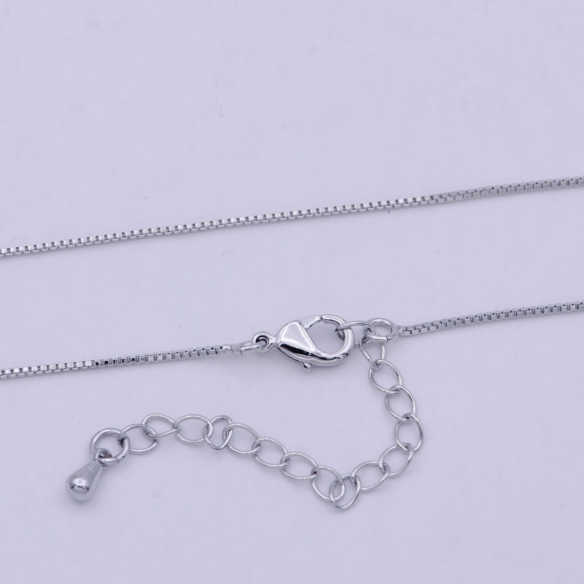 Dainty silver BOX chain finished chain everyday chain, simple silver chain ready to wear | WA-795 Clearance Pricing