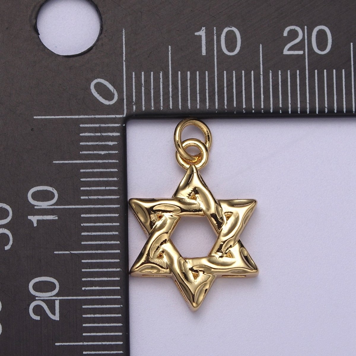 Dainty Star of David Charm Jewish Charm, Rustic Star Religious Jewelry N310