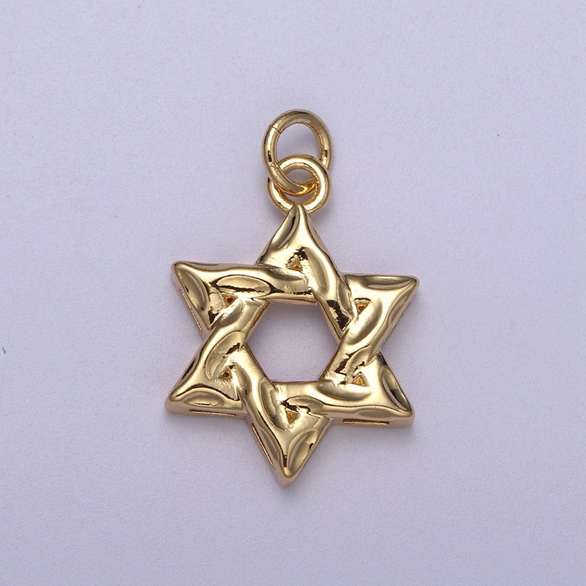 Dainty Star of David Charm Jewish Charm, Rustic Star Religious Jewelry N310