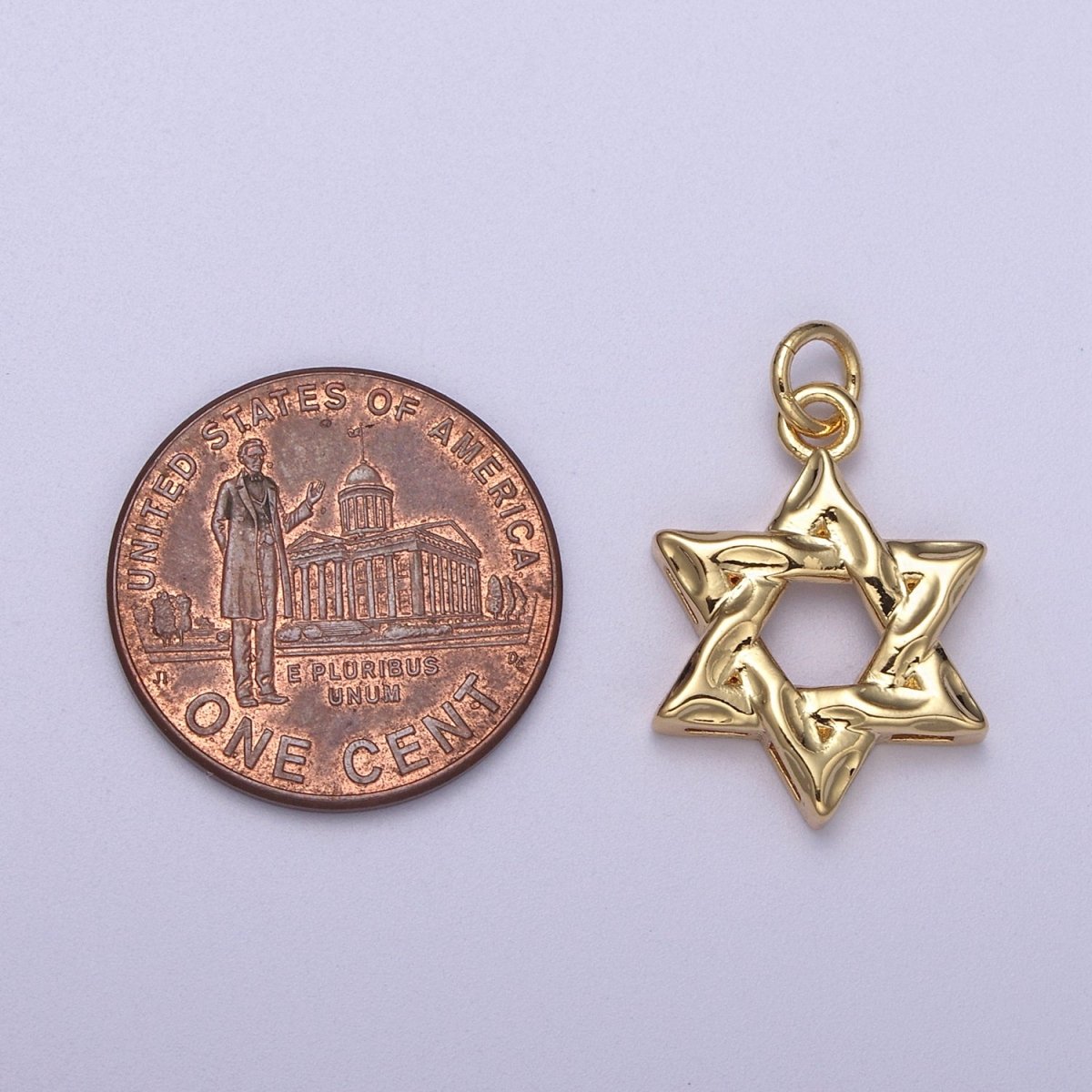 Dainty Star of David Charm Jewish Charm, Rustic Star Religious Jewelry N310