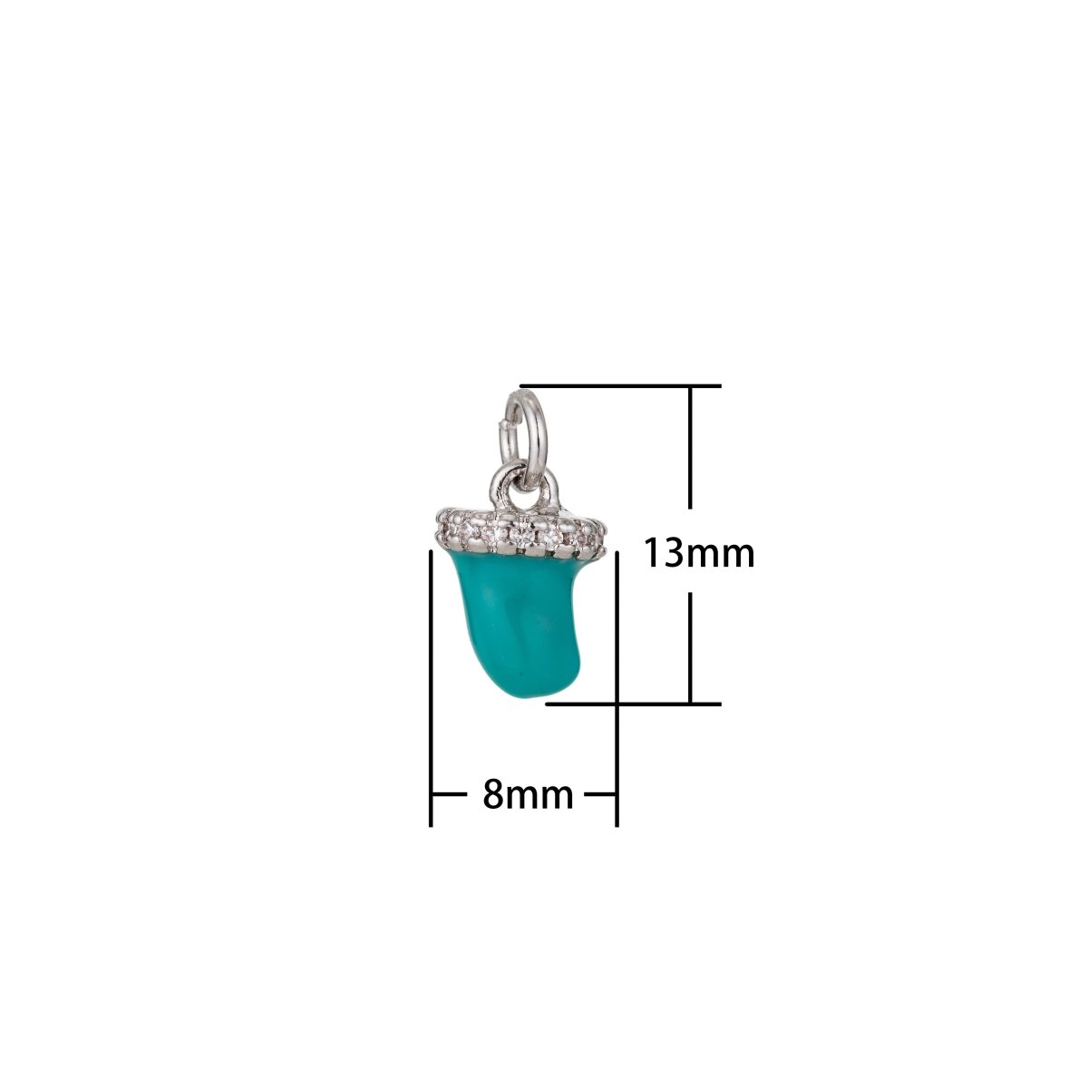Dainty Tiny Tusk Drop Charm, Dainty Horn Turquoise Charms with CZ for Bracelet Earring Necklace Jewelry Making Supply Gold Filled, C433