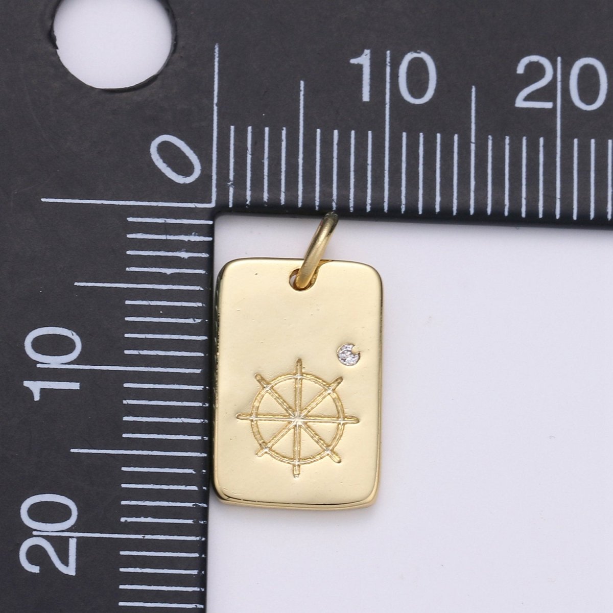 Dainty Wheels Pendant - 10x17 Charm, Wheel Pendant, Gold Filled Wheel Medallion Charm Wheel Charm Bracelet Earring Necklace D-511