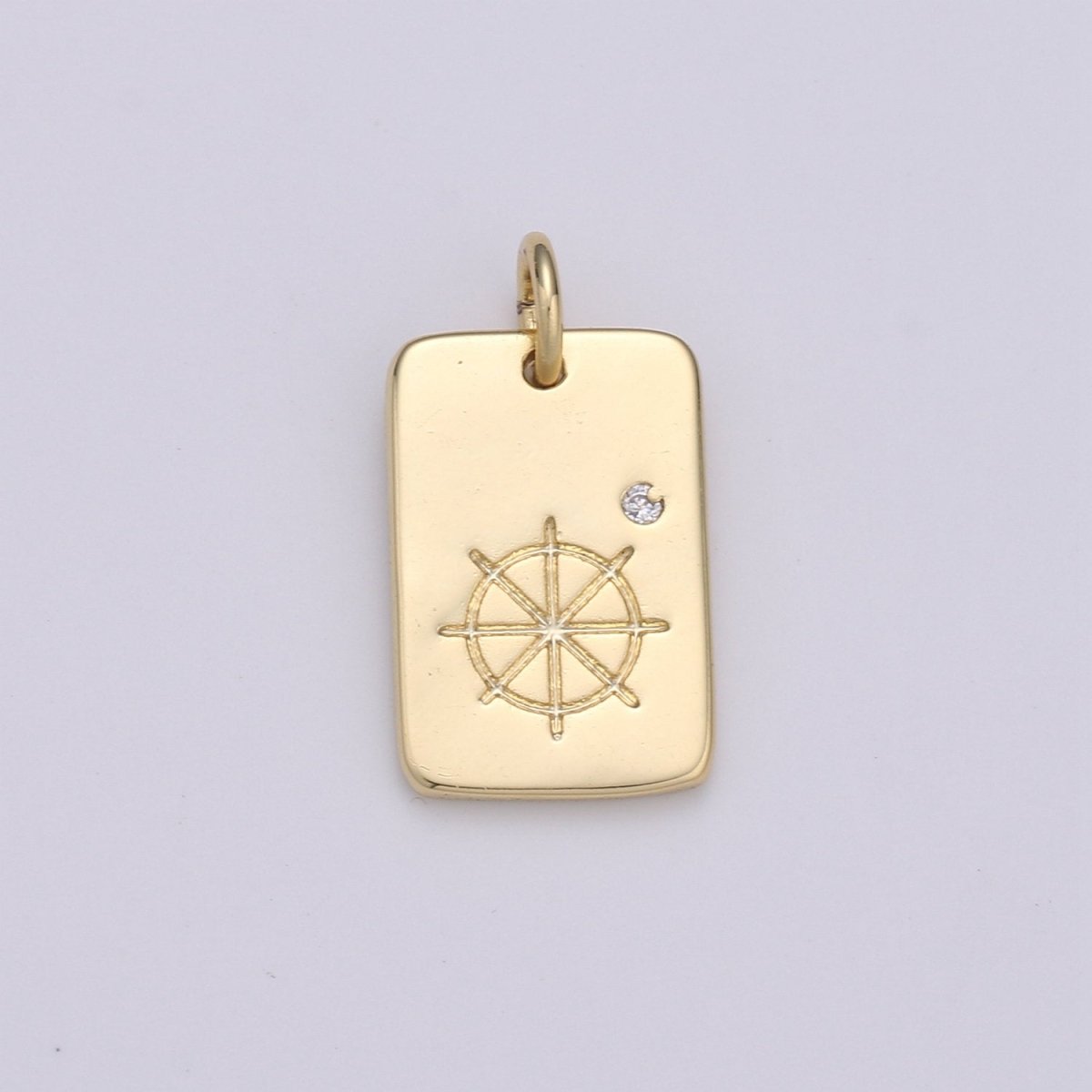 Dainty Wheels Pendant - 10x17 Charm, Wheel Pendant, Gold Filled Wheel Medallion Charm Wheel Charm Bracelet Earring Necklace D-511
