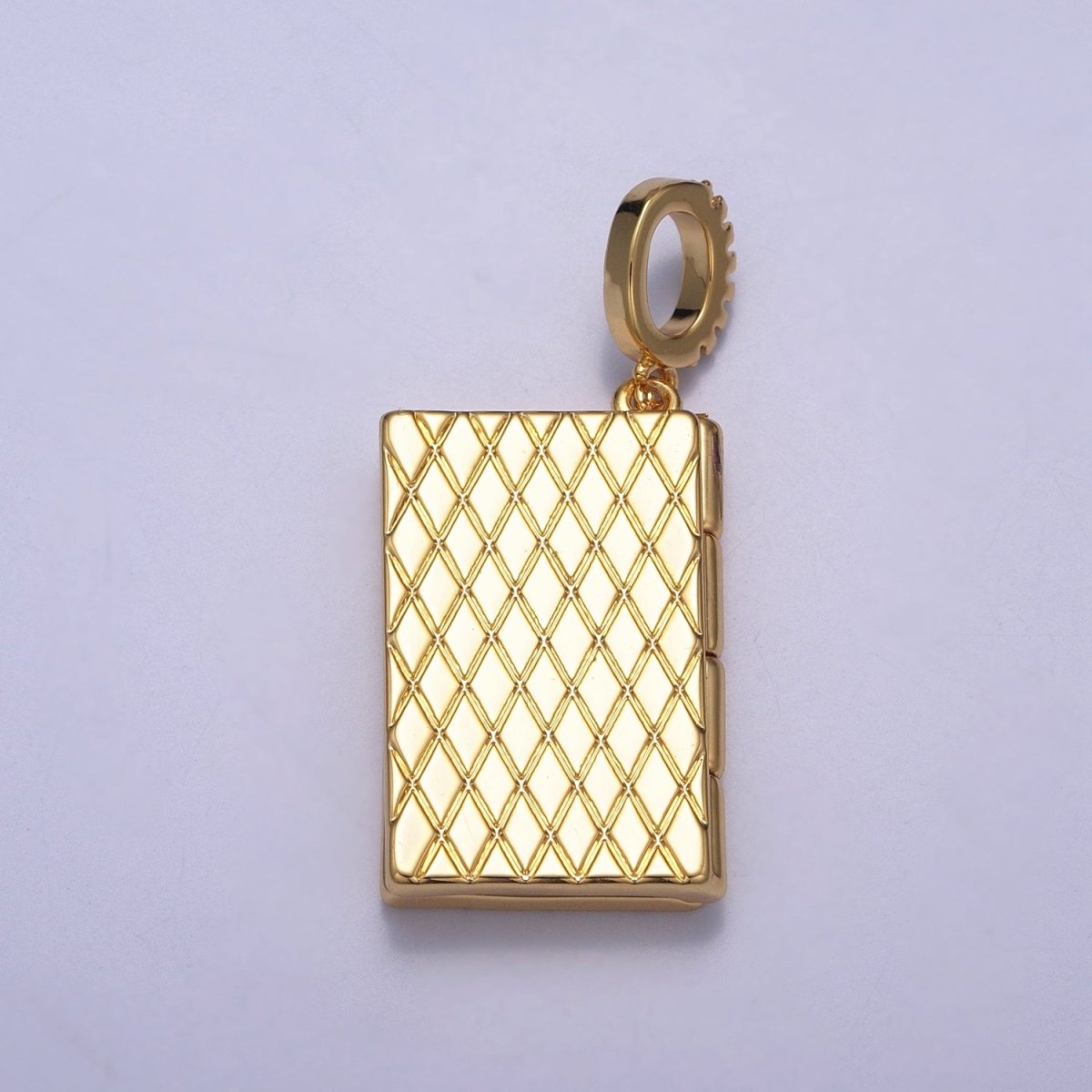 Dangle Book Locket Pendant Sun Burst Locket Charm Necklace 14K Gold Filled J-480