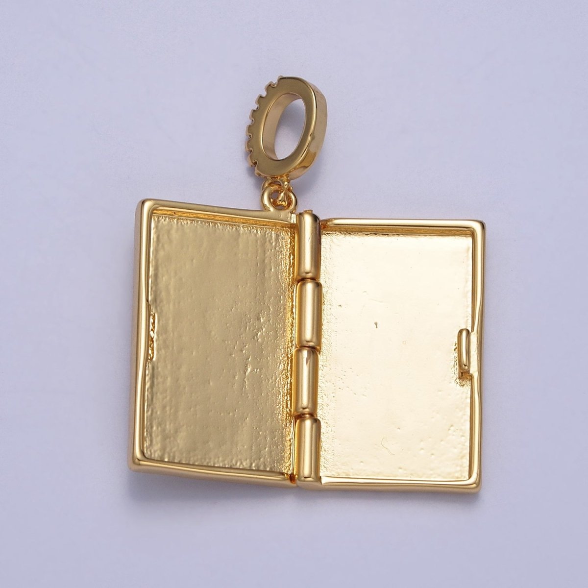 Dangle Book Locket Pendant Sun Burst Locket Charm Necklace 14K Gold Filled J-480