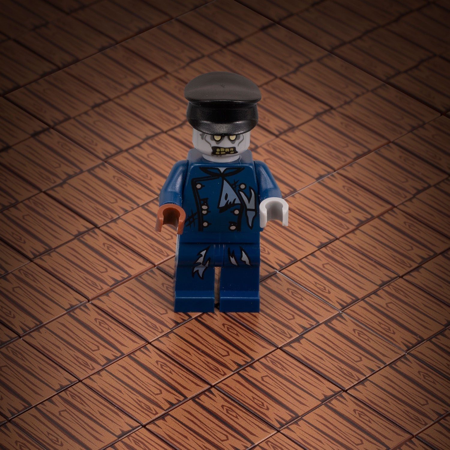 Hardwood Minifig Flooring (Rough, Dark) 2x2 Tile made using LEGO part