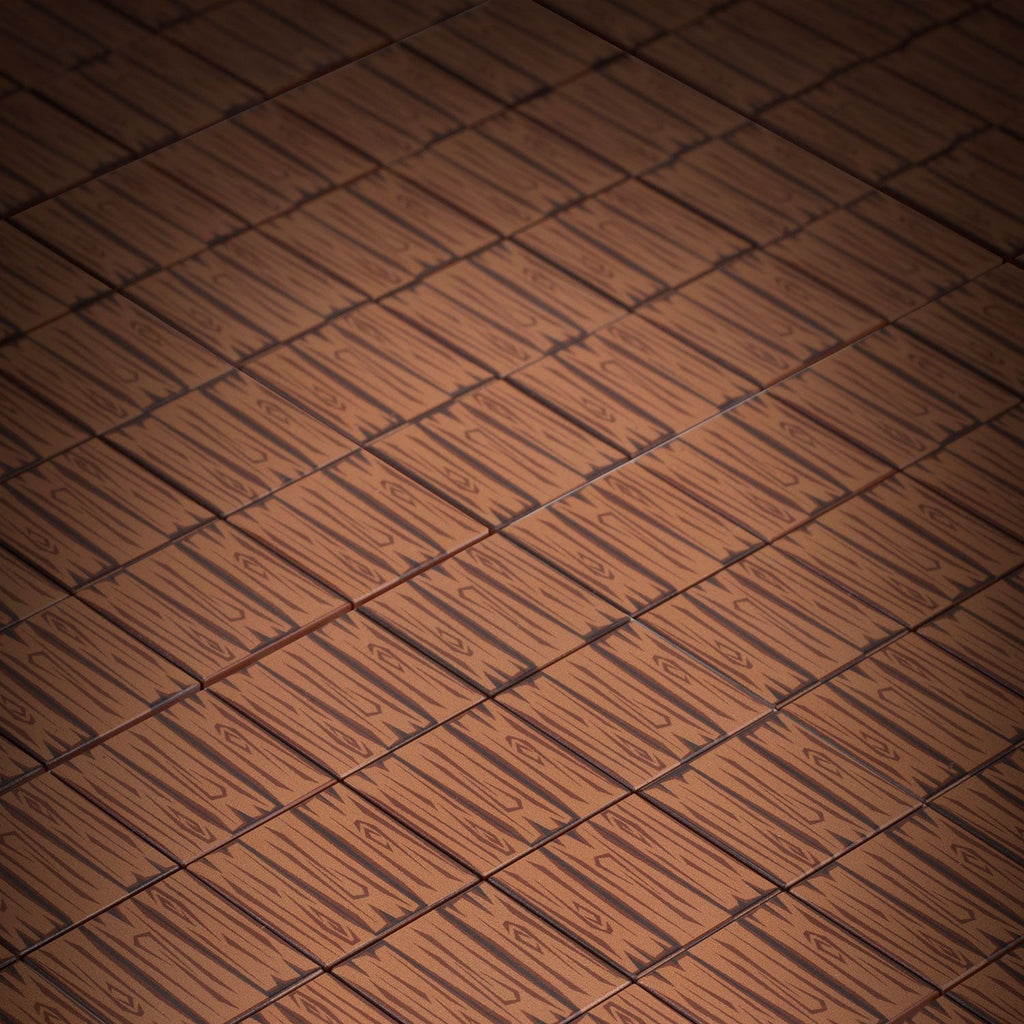 Hardwood Minifig Flooring (Rough, Dark) 2x2 Tile made using LEGO part