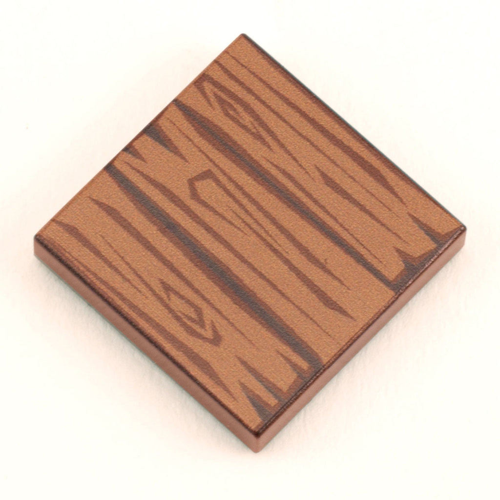 Hardwood Minifig Flooring (Rough, Dark) 2x2 Tile made using LEGO part