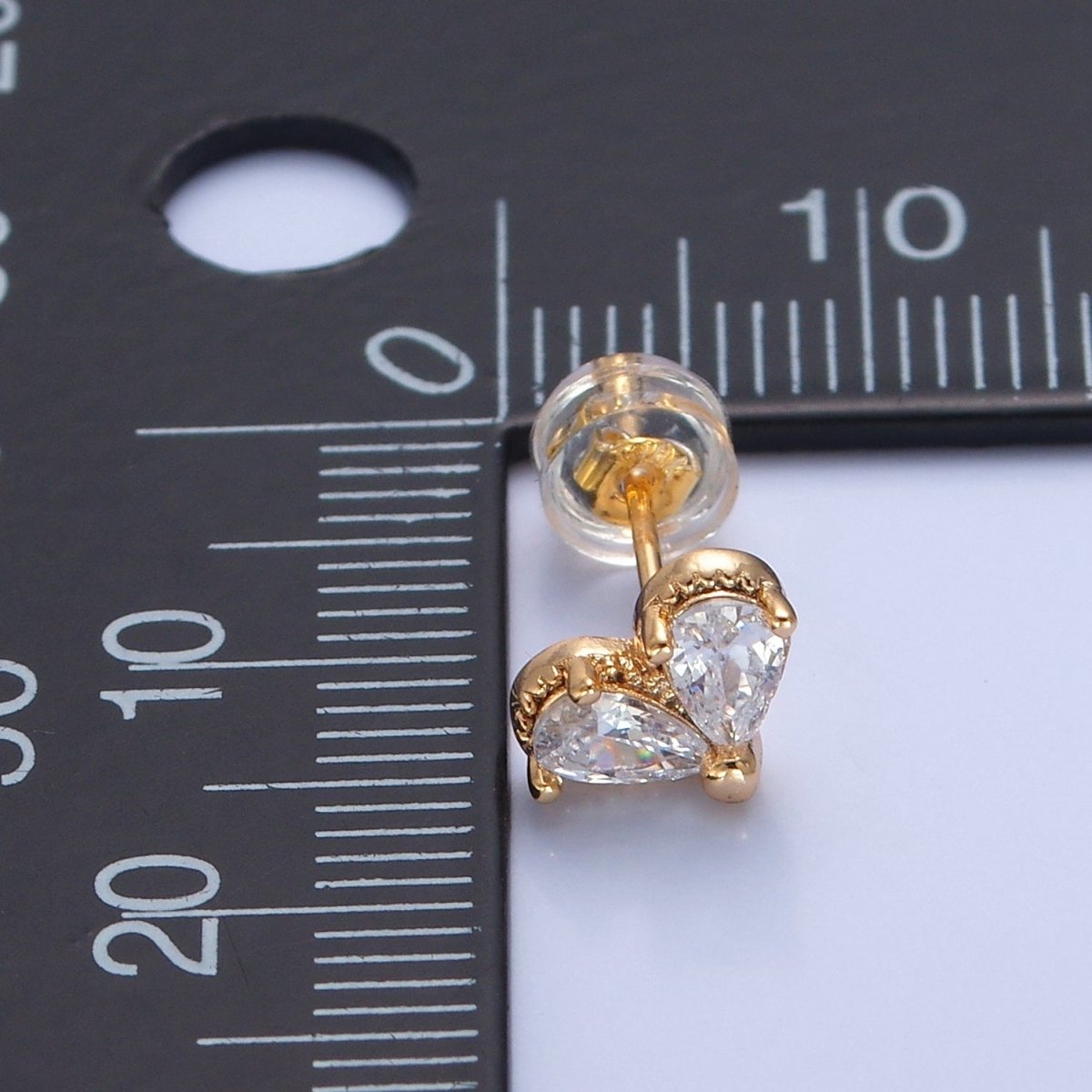 Darling Heart Pave Stud Earring T-502