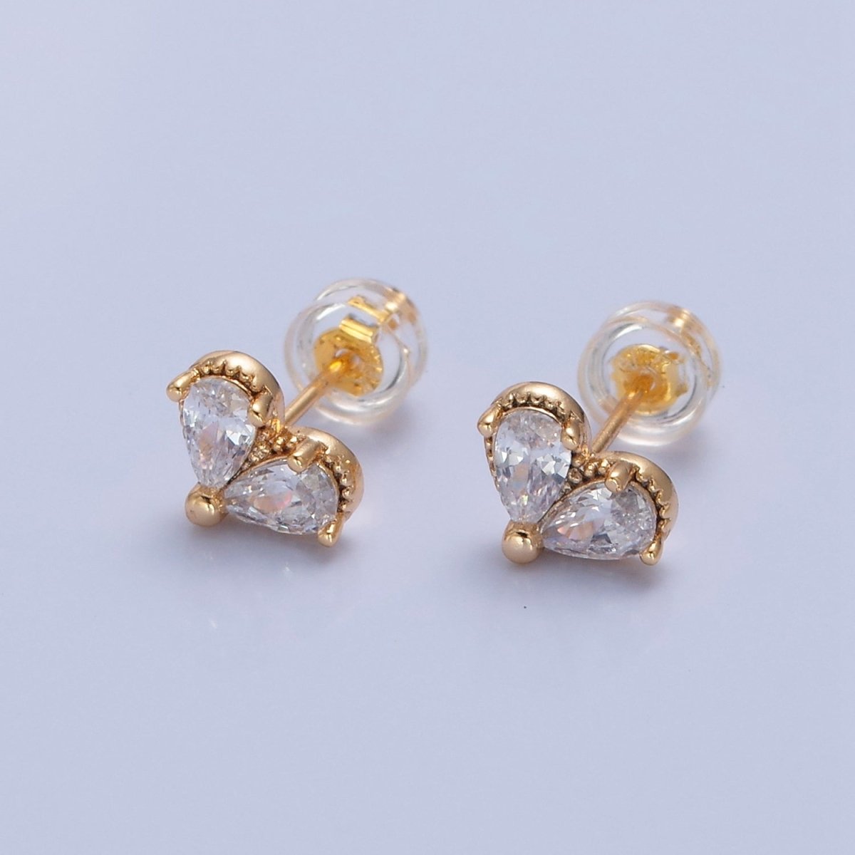 Darling Heart Pave Stud Earring T-502
