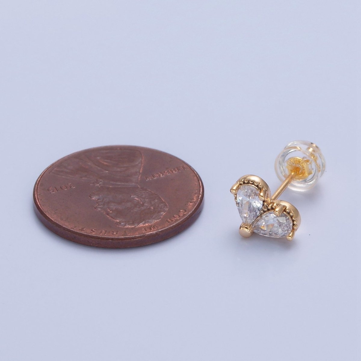 Darling Heart Pave Stud Earring T-502