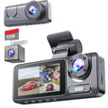 Dashcam triple 1080p avant, intérieur et arrière avec carte 32 Go, vision nocturne, HDR et plus