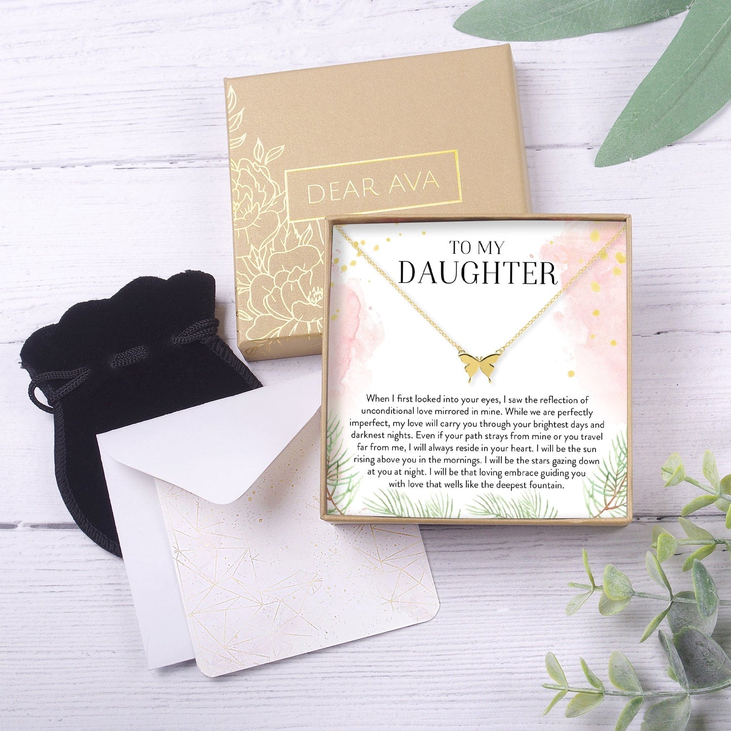 Daughter Butterfly Pendant Necklace