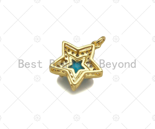CZ  Five Point Star Charm,13x15mm, Sku#JL30