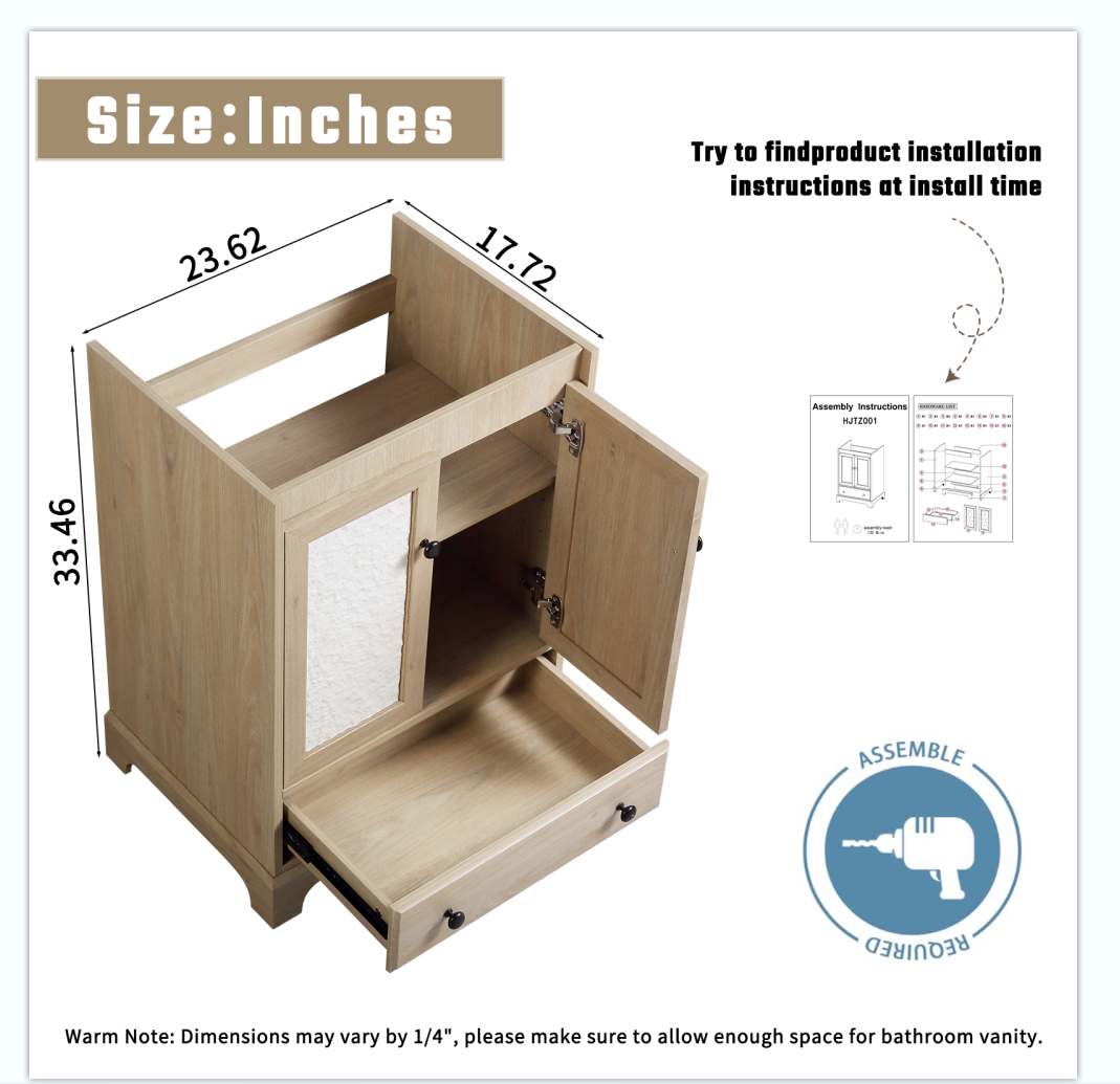 Modern Bathroom Vanity with Ceramic Basin and Drawer
