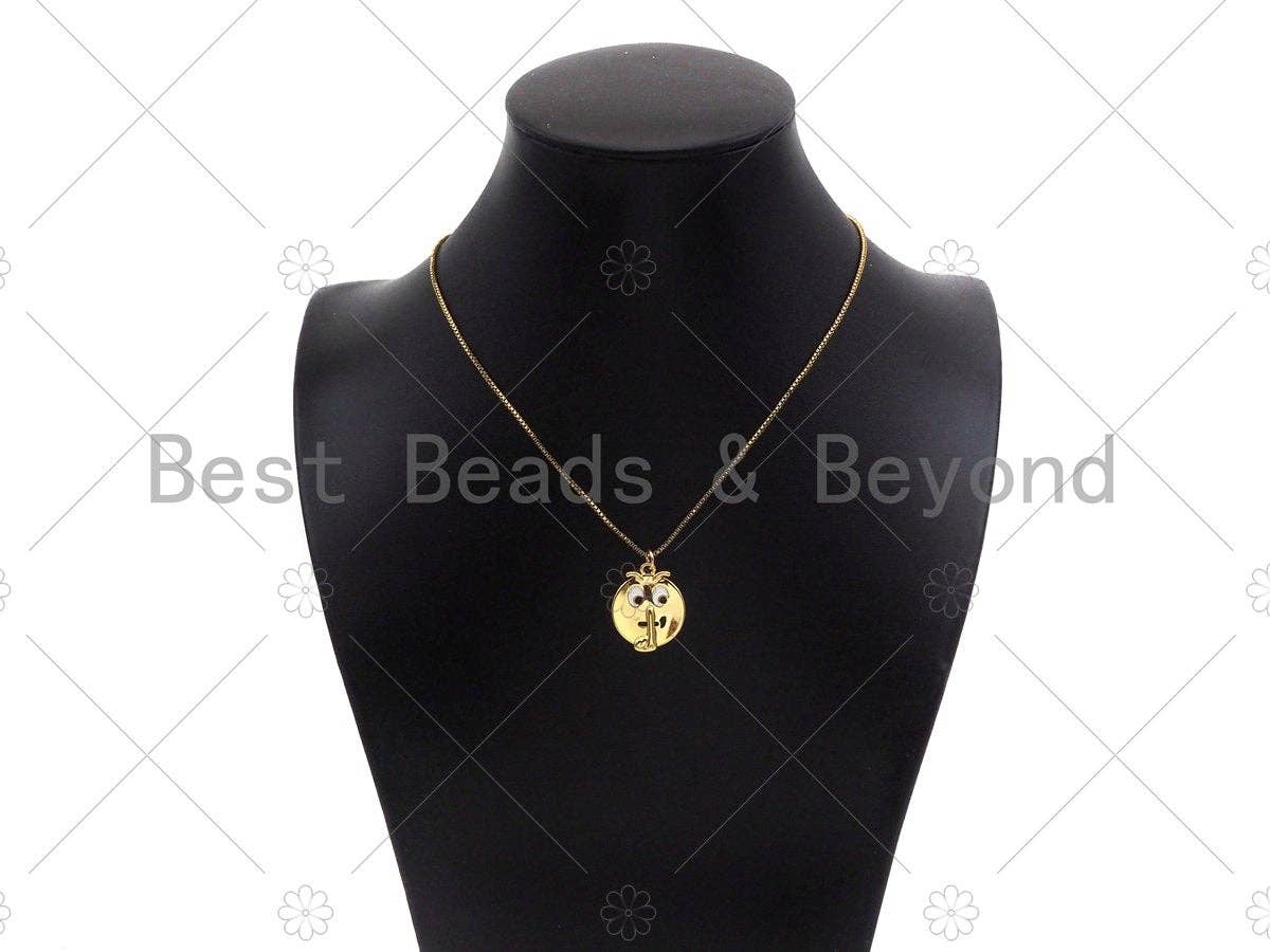 18K Gold Popular EMOJI Charm, Fun Emoji charm, Emoji pendant, Fun Jewelry, Enamel emoji charm, Necklace Bracelet Charm,18x21mm,Sku#LK304