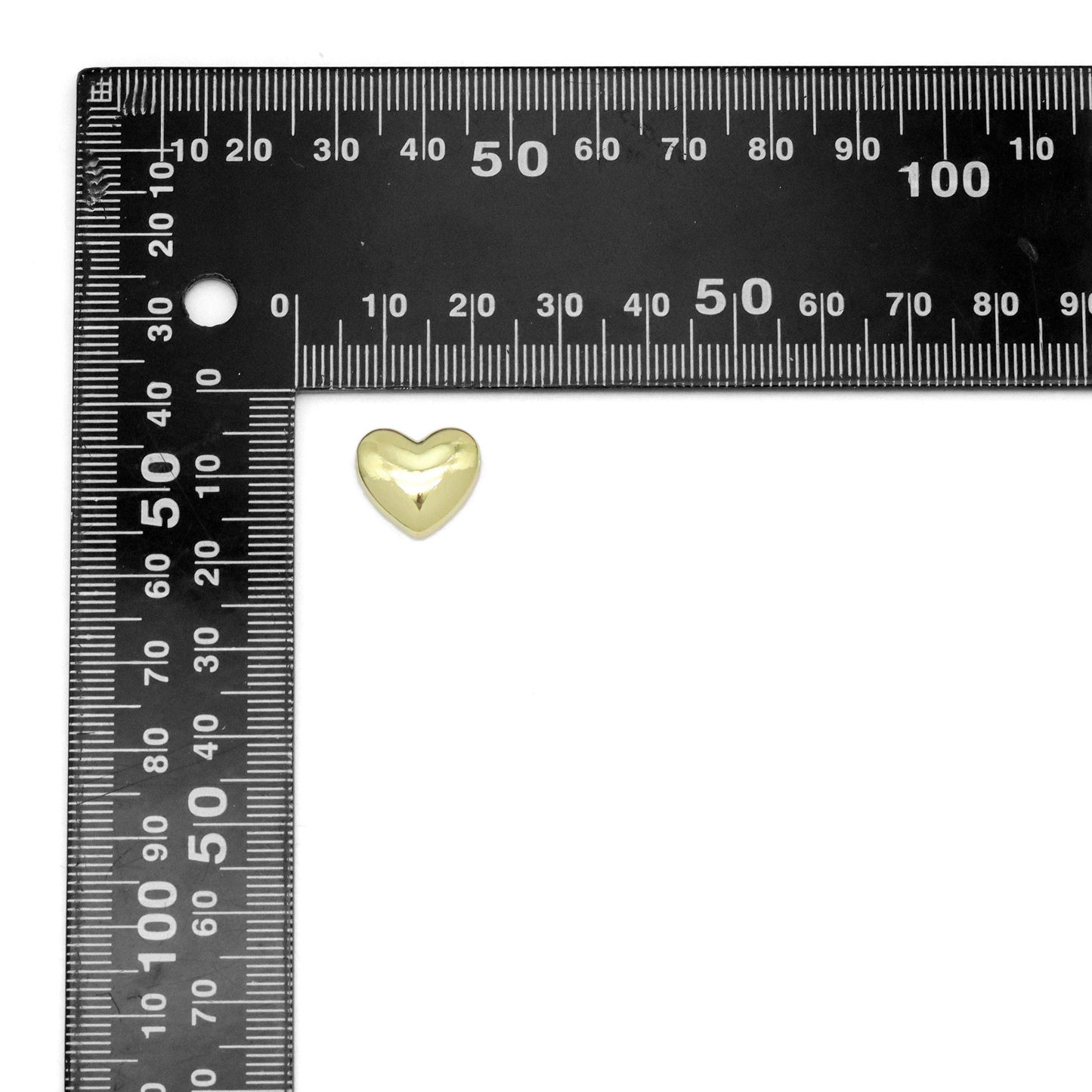 Gold Puffy Heart Shape Charm Pendant Spacer Beads, Sku#LK1047