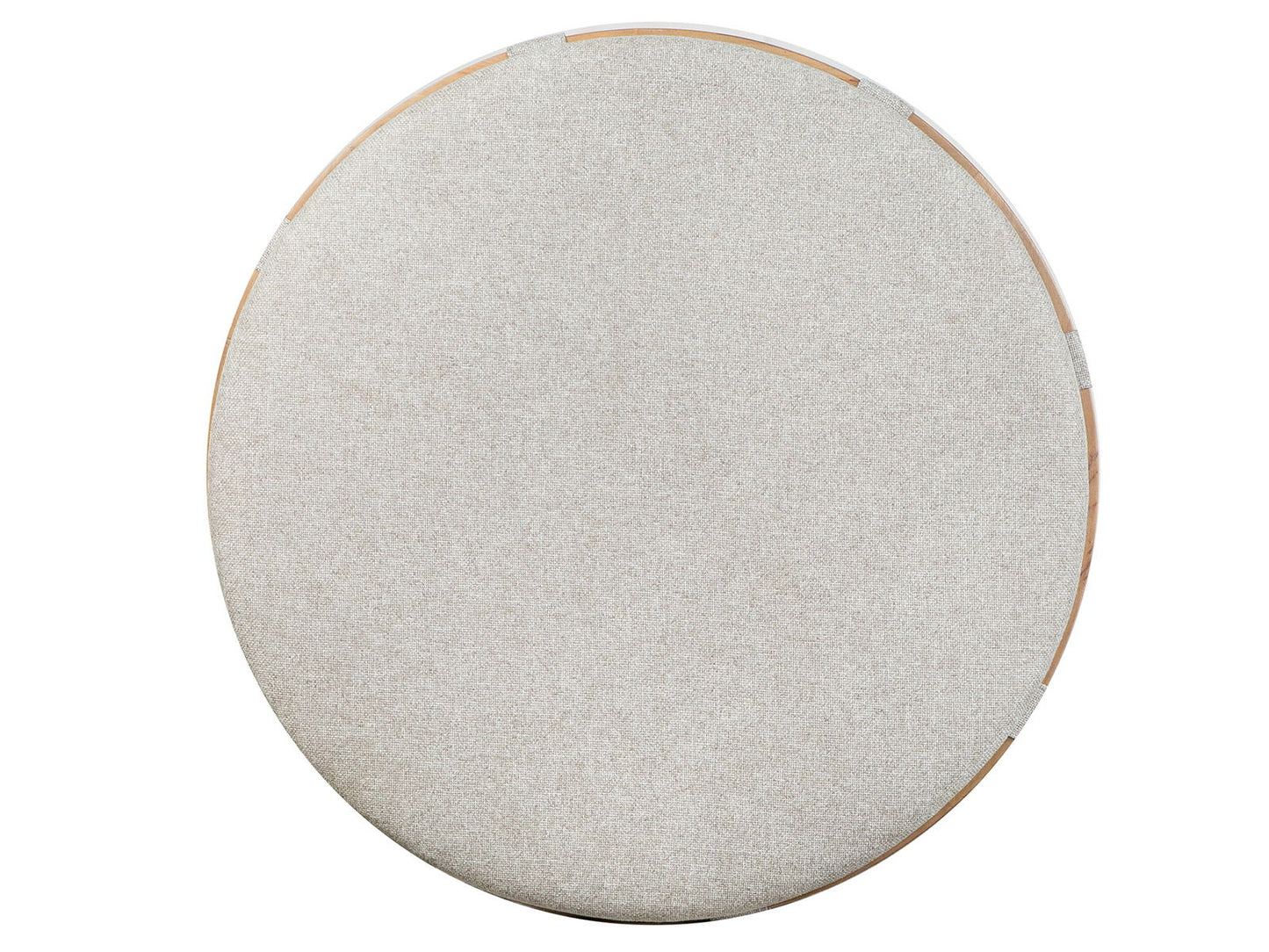 Lindon - Round Cocktail Table With Gray Upholstered Top & Casters - Belgian Wheat