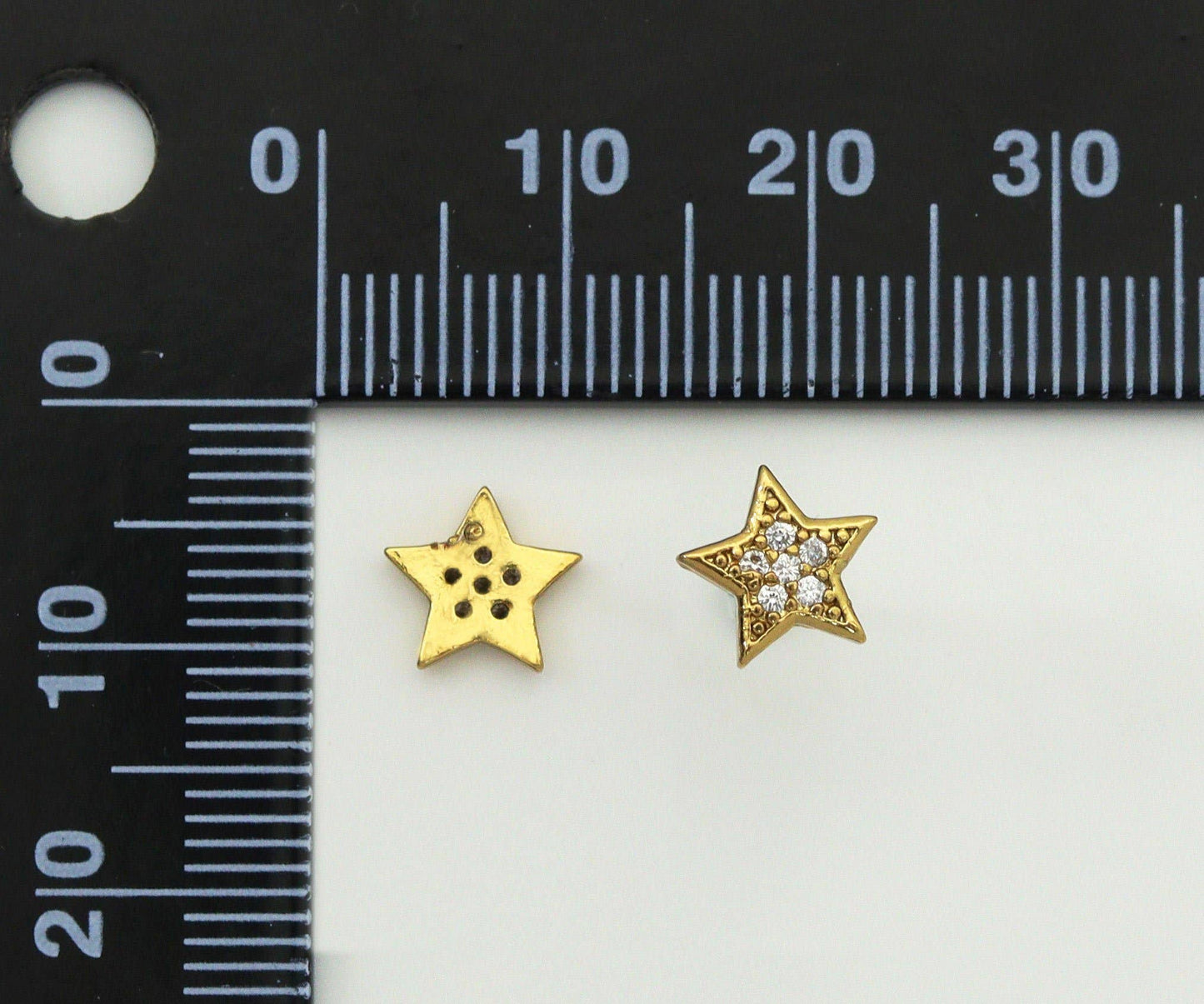 CZ Five Point Star Stud Earrings, Sku#FH199