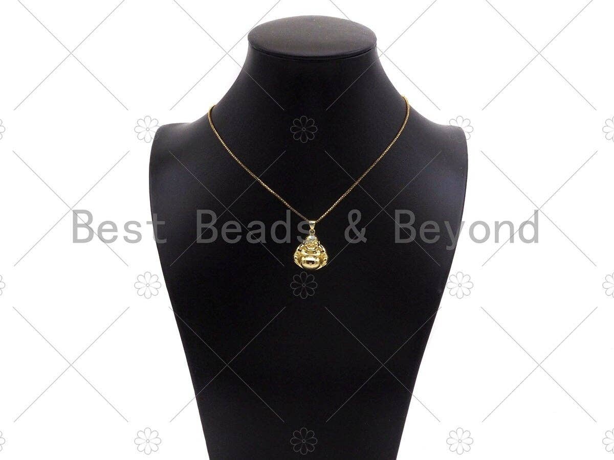 18K Dainty Gold Buddha Shape Pendant/Charm,Gold Religion Charm, Necklace Bracelet Charm Pendant,19x22mm,Sku#LK298