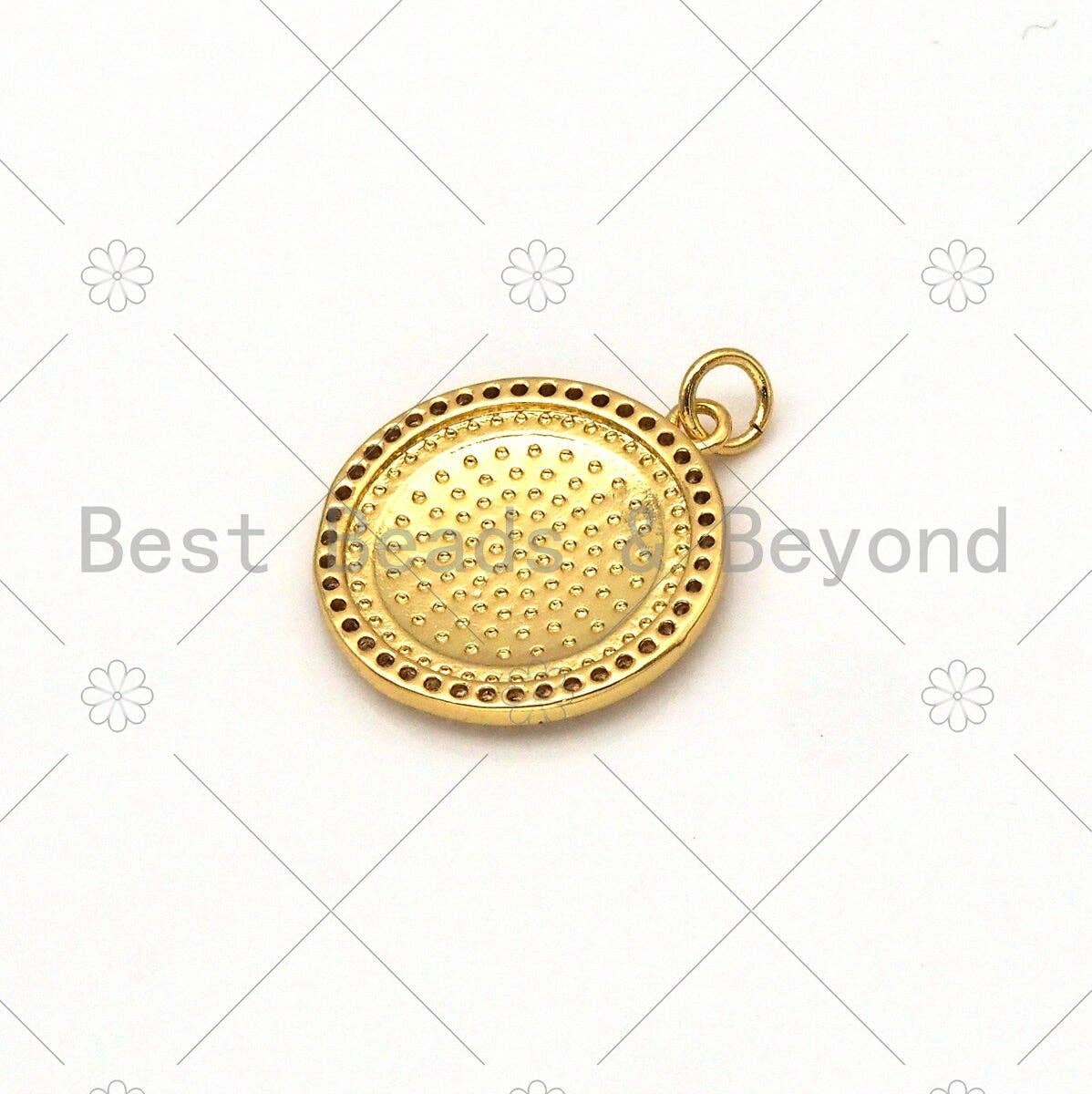 Colorful Enamel Five Point Star On Round Coin Pendant,18K Gold Filled CZ Micro Pave Medallion Charm,Enamel Star Jewelry,20x23mm,Sku#LK395