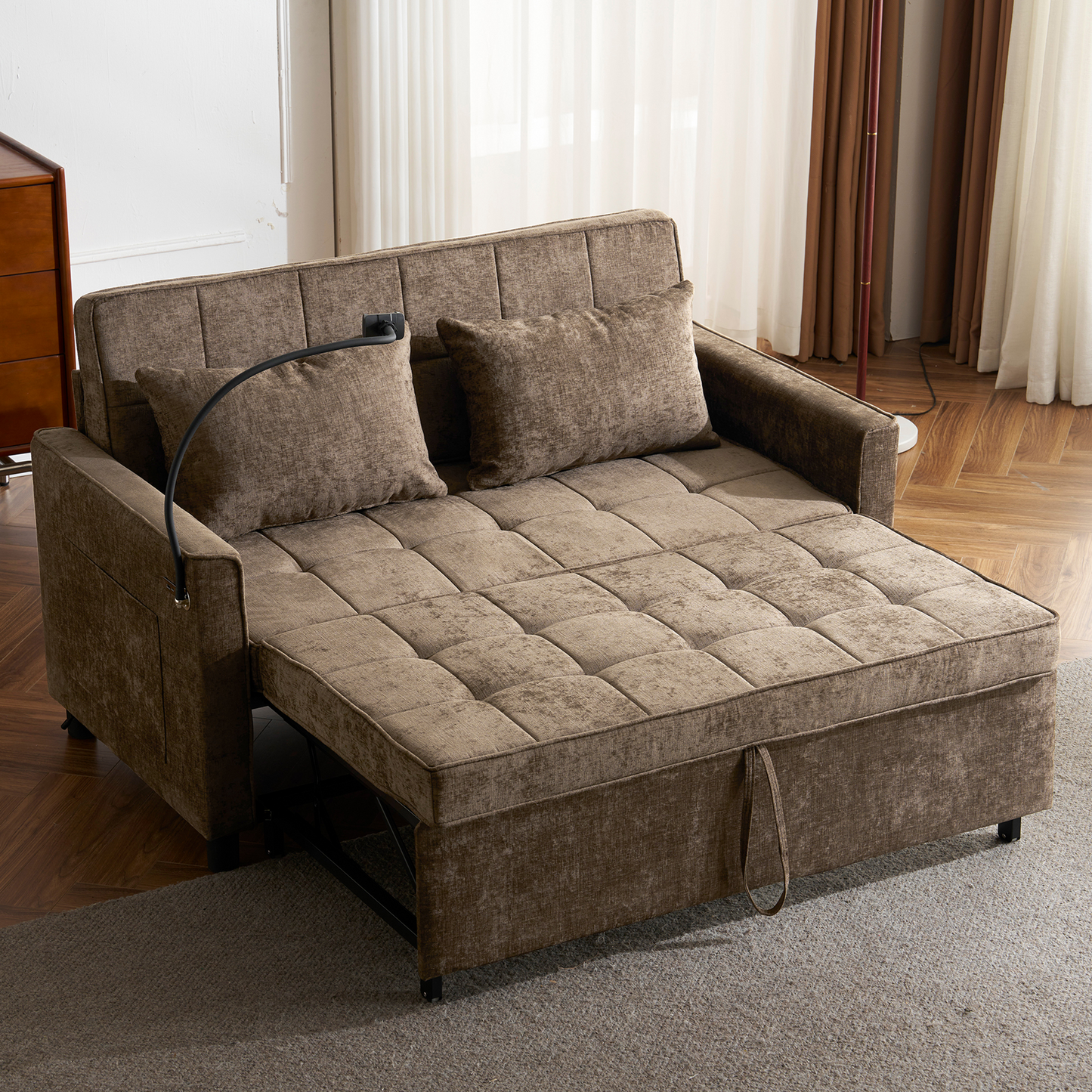 56.9" Loveseat Sofa Pull-out Sofa Bed