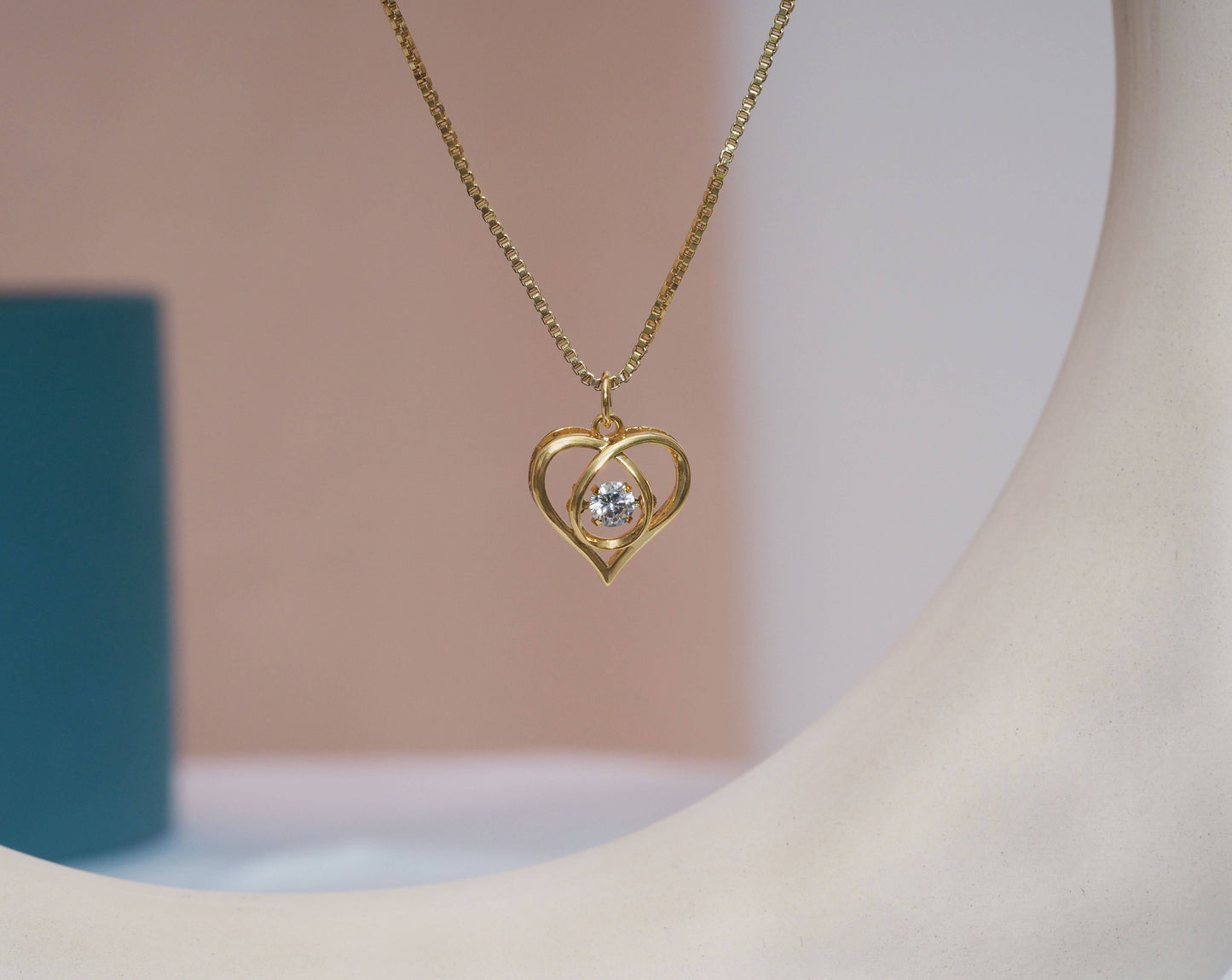 Big CZ Heart Charm, Sku#Y679