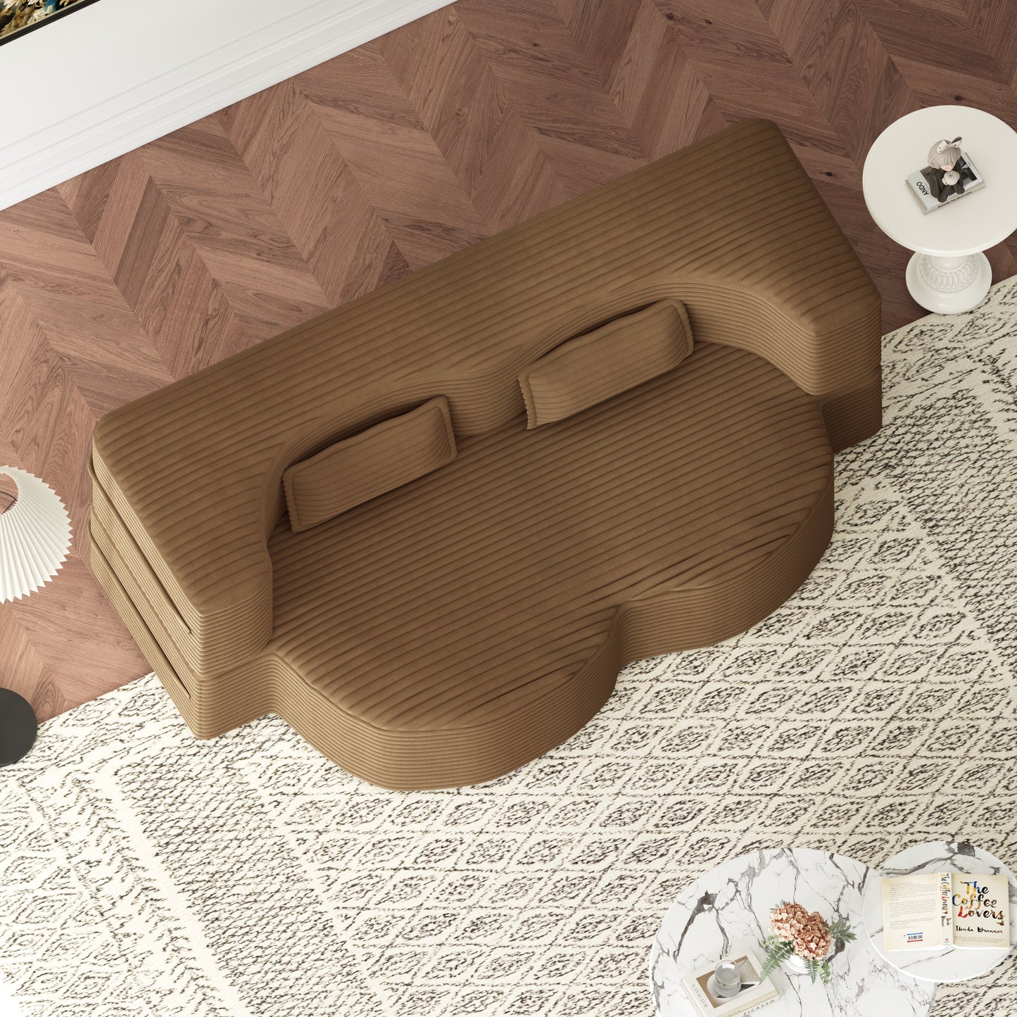 Modern Floor Sofa with 2 Pillows