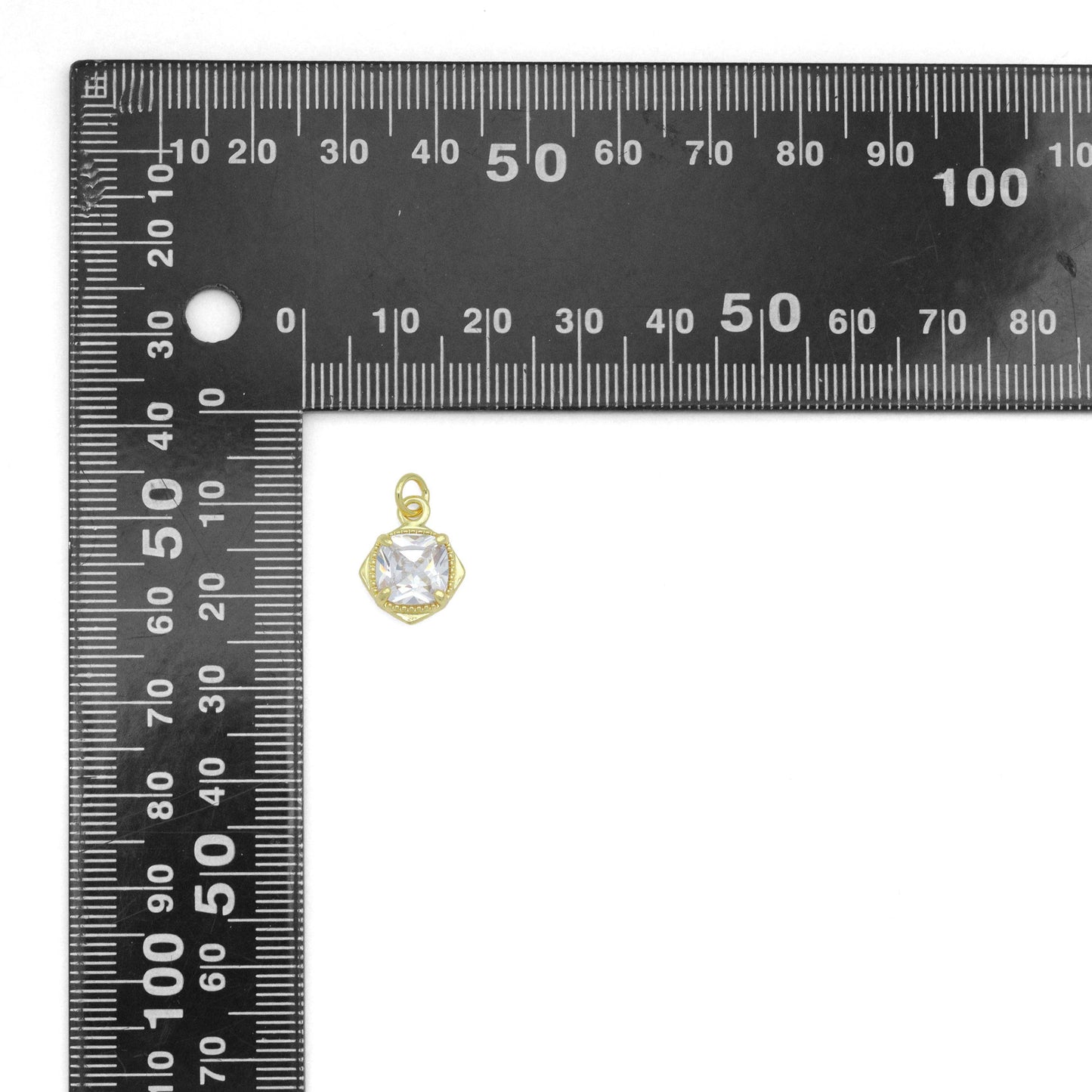 Square big diamond CZ Rhombus Charm Pendant, Sku#LK1076