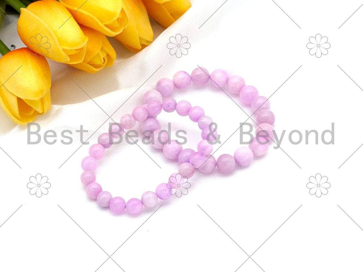 Natural Light Green/Kunzite Quartz Stretchy Bracelet
