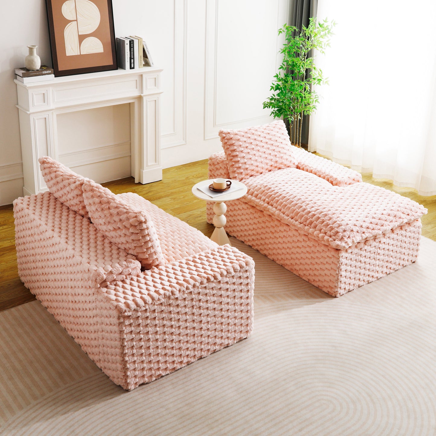 Pink Turtle Velvet Versatile Sofa