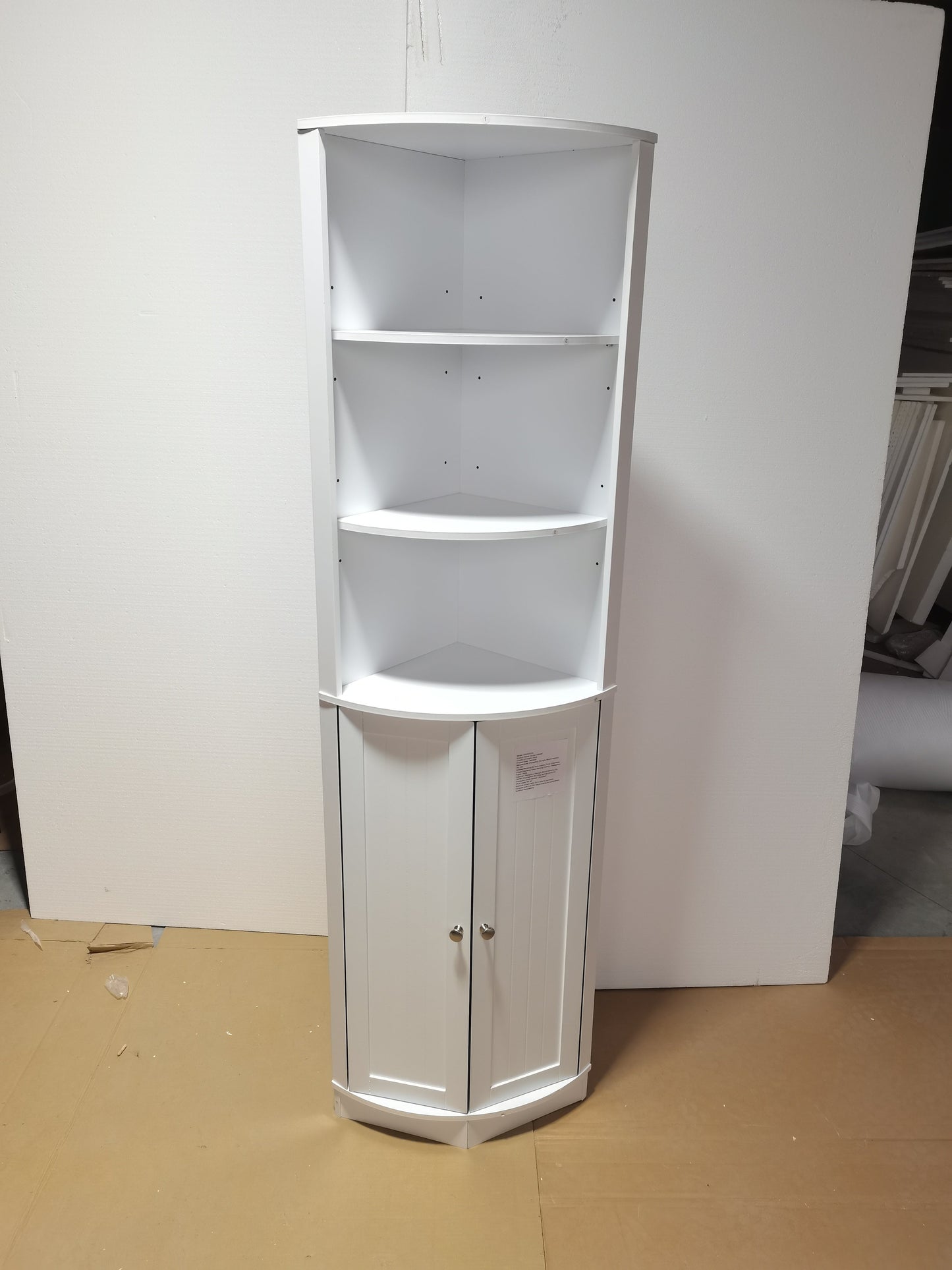 67" Tall Corner Cabinet with Adjustable Shelves