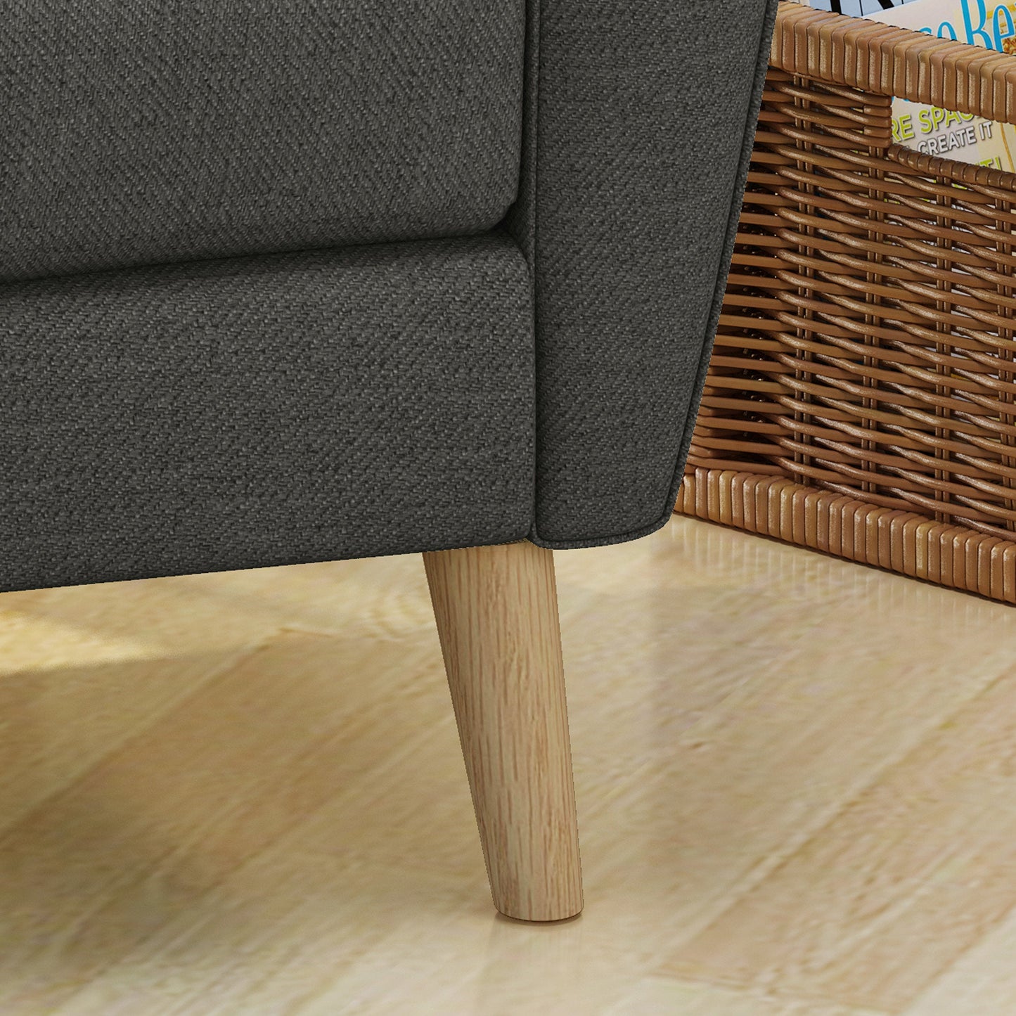 Mid Century Fabric Channel Stitch Club Chair