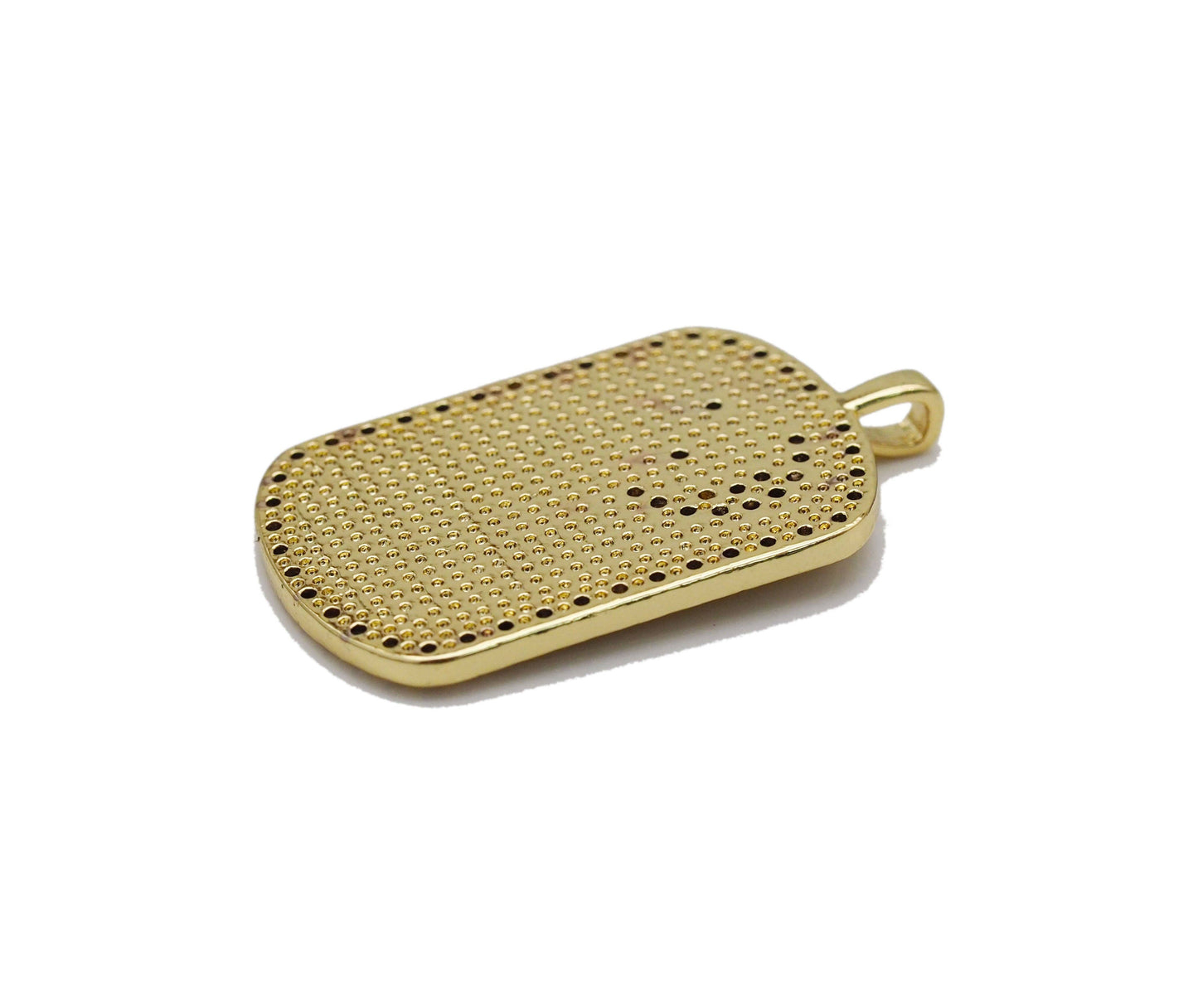 Gold CZ Enamel Mountain Moon Charm, Sku#JL145