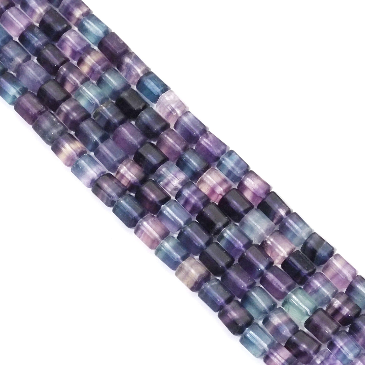 Genuine Fluorite Faceted Tube Beads, 8x10mm, Sku#U1568