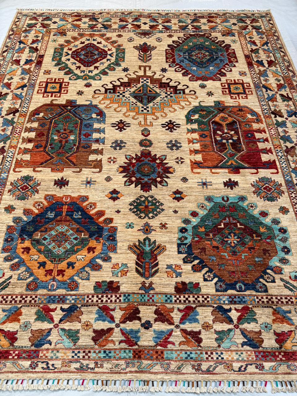 Hand-Knotted Vegetable Dye Heriz Rug from Pakistan, 8' 3" x 10'