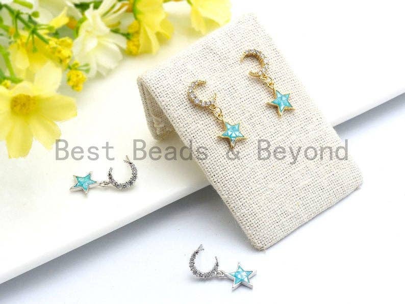 100% Natural Aqua Blue Color Five Star Shell Charm, Blue Shell Pendant, Shell Jewelry, Star shape Charm,  11x13mm,SKU#Z338